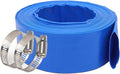 Eastran 3”Diameter x 50ft Blue Backwash Hose for Swimming Pools, 5 inch Width When Pool Hose Lay-Flat,Heavy Duty Discharge Hose Reinforced Pool Drain Hose,Draining Hoses Ideal for Water Transferring