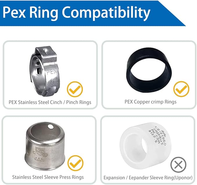 Hooshing 2PCS Drop Ear Elbow Pex Fittings 1/2" Pex x 3/4" NPT Female Adapter Brass Crimp Fittings for Pex Pipes Plumbing Jobs