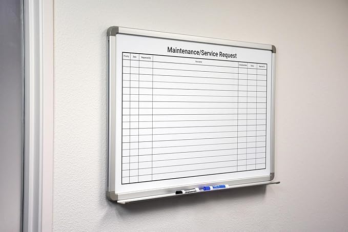 Maintenance/Service Request Whiteboard 48" x 36"
