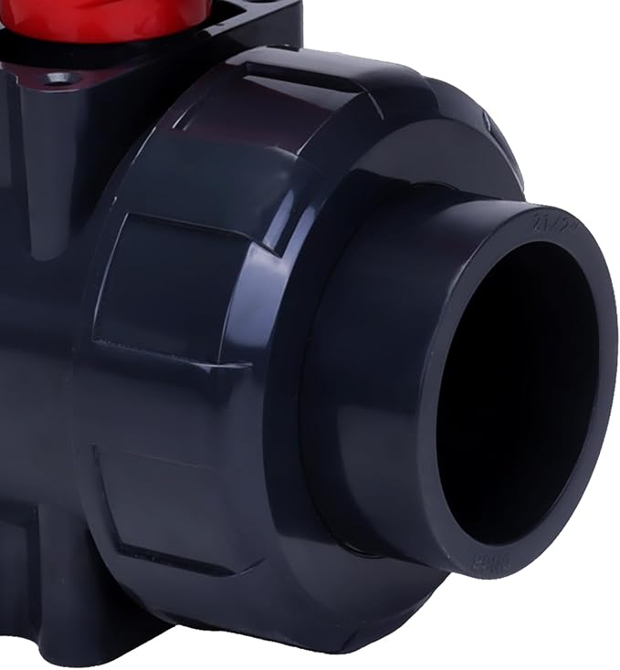 DERNORD PVC True Union Ball Valve with Full Port, EPDM O-Rings, and Reversible PTFE Seats,Rated at 200 PSI (2-1/2 inch Socket)