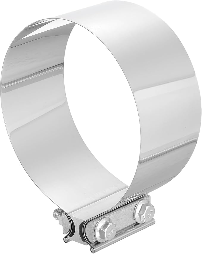 uxcell 6 Inch Exhaust Clamp, 304 Stainless Steel Sleeve Coupler Pipe Repair Clamp, Silver