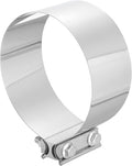 uxcell 6 Inch Exhaust Clamp, 304 Stainless Steel Sleeve Coupler Pipe Repair Clamp, Silver