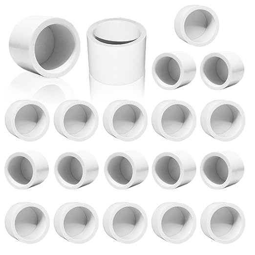 3/4inch White PVC Pipe End Cap Plug, 20Pcs PVC Pipe Plug Socket Fitting Adapter Connector for Building PVC Furniture DIY Garden Shelf, Schedule 40
