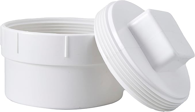 3" Pvc Sewer Cleanout Adapter With Plug Pipe Cover Cap Fitting,PVC DWV Drainage Sewer Cleanout for Outdoor Garden (3 inch)