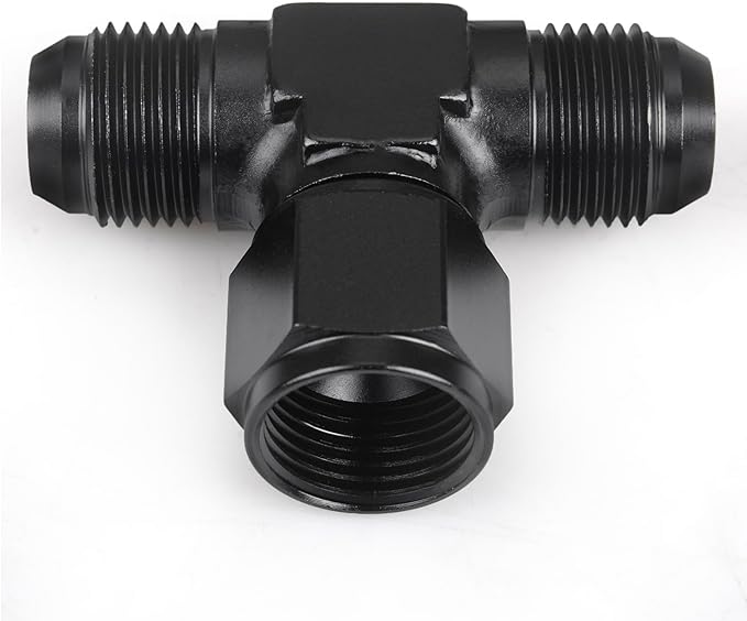 10AN Male Tee Fitting Adapter with AN10 Female Swivel on Side Aluminum 2Pcs