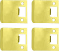 QCAA Solid Brass Extended Lip Strike, 3''X2-1/4", Polish Brass, 4 Pack, Made in Taiwan