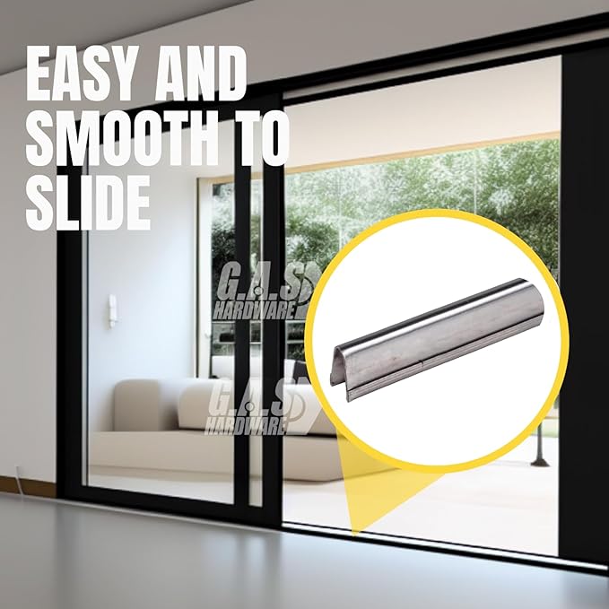 Sliding Door Repair Track Cover Repair Worn Damaged Sliding Glass Door Repair Horizontal Sliding Window Tracks Stainless Steel | Track Replacement for Patio Glass Door (4 Feet, 2 Pack)