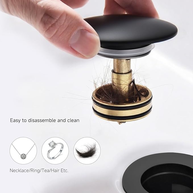 Bathroom Sink P trap with Overflow Drain - TSIBOMU Flexible Sink Drain Pipe for Basin drain replacement,Fits 1-1/4",1-1/2"and 2" Holes,Matte Black