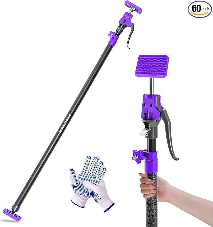 Quality Steel Adjustable Cabinet Jack Support Pole, Quick Support Rod & Cargo Bars, Drywall Jack, Zipwall Dust Barrier System, 3rd Hand Support System 154LB, Extend from 49.2-114.2 in, 1-Pack