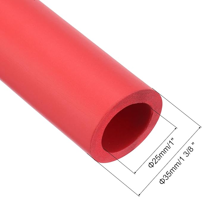 uxcell Foam Tubing for Handle Grip Support, Pipe Insulation Outside Pipe Lagging, 25mm(1") ID 35mm(1 3/8") OD 1m Red