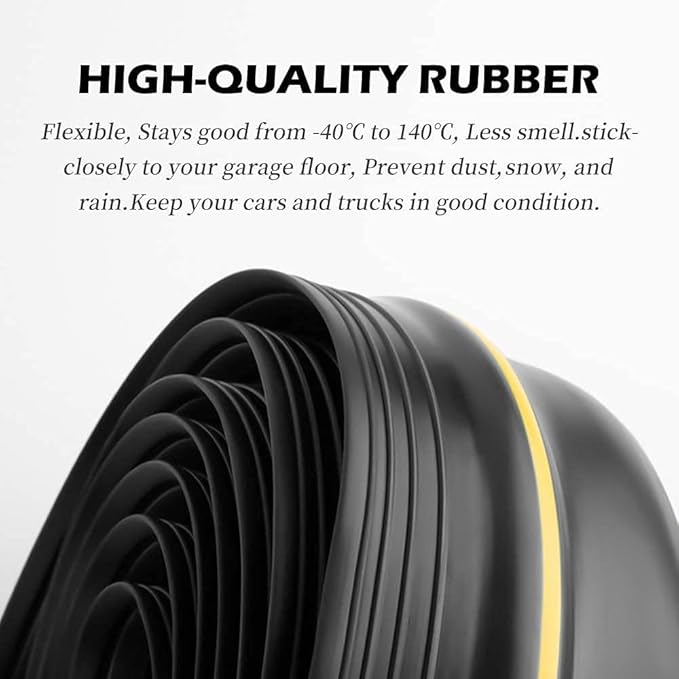 10Ft Weather Stripping Universal Garage Door Threshold Seal Strip, Garage Door Bottom Seal DIY Replacement with 10oz Glue Gel