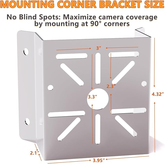2 Pack Corner Wall Mount Bracket for Security Cameras - Adjustable Metal Wall Bracket with Hardware Kit, Fit for CCTV, Solar Lights & Outdoor Use, Universal CCTV Mounting Kit (Silver)