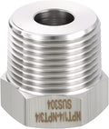 METALLIXITY 1PCS 3/4" Male NPT x 1/4" FeMale NPT Thread 304 Stainless Steel Hex Bushing Extension Tube Adapters Convert for Water Tub Spout/Shower