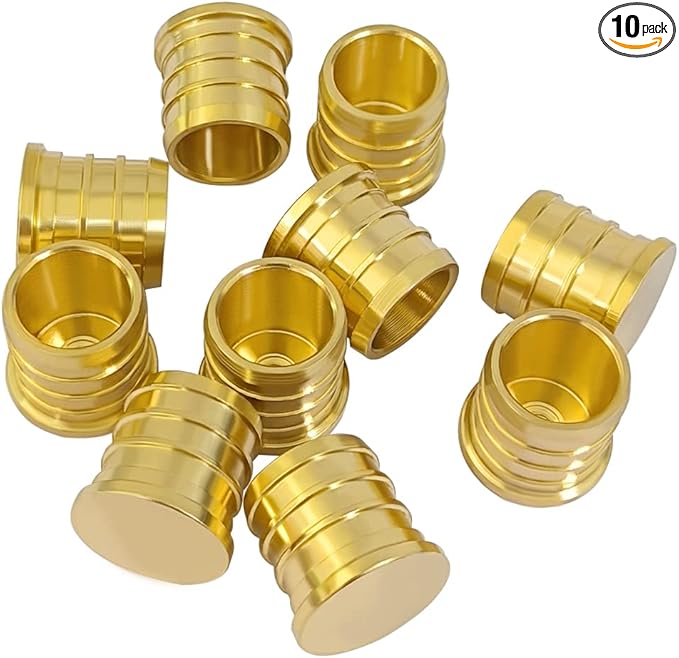 Hooshing 10PCS 3/4 inch Pex Barb Plug End Cap Brass Crimp Pipe Fittings