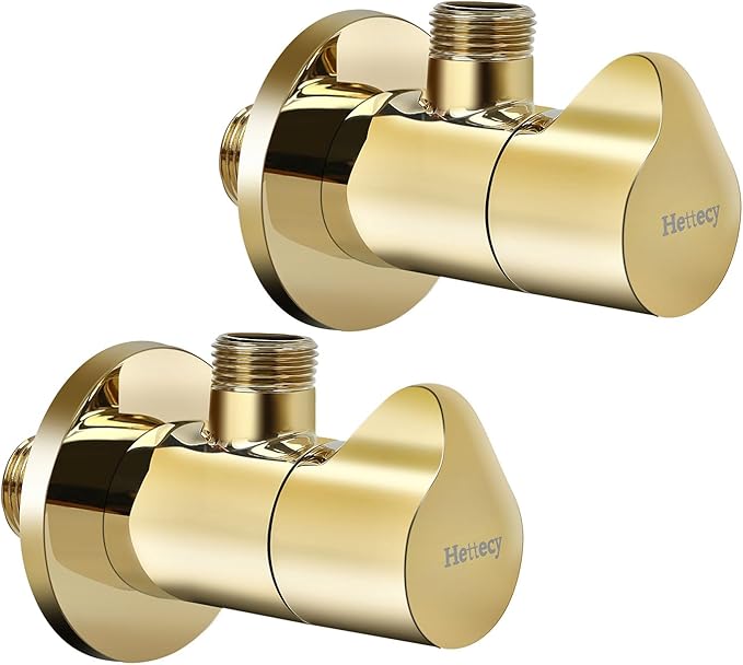 Angle Valve 1/2 Inch Inlet x 3/8 Inch Outlet 1/4 Quarter Turn Handle Angle Stop Water Shut Off Valve for Water Pipes for Faucet/Toilet Valve National (American) Pipe Thread