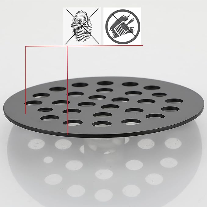 4-1/4 Inch Screw-in Shower Drain Cover Replacement Floor Strainer - Brushed Nickel, Brushed Gold, Oil Rubbed Bronze, Chrome, Antique Bronze, Black