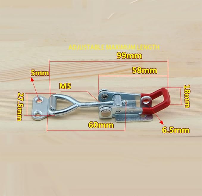 Adjustable Toggle Latch Clamp 4001, 330 Lbs 150Kg Holding Capacity, 4001 Heavy Duty Quick Release Pull Latch Toggle Clamp(R4001wiith keyhole -8PCS)