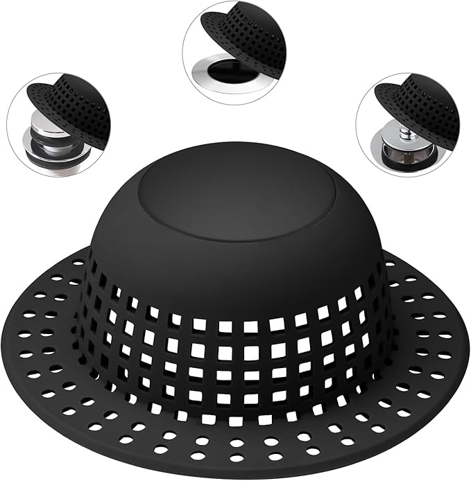 Shower Drain Hair Catcher Bathtub Drain Cover Shower Protector for Pop-Up & Regular Drains