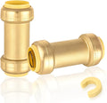 50-Pack HeSun Pushfit Check Valve, 1-Inch Push to Connect Plumbing Fittings with Disconnect Clip, Brass Push-fit Fittings for PEX, Copper, CPVC, PE-RT Pipes(PF-VALVE066-50)