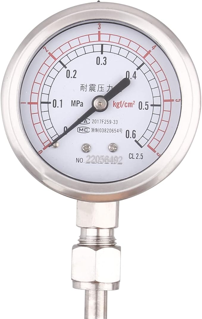 DERNORD SS304 Sanitary 1.5" Tri Clamp Adjustable Pressure Relief Safety Valve with Pressure Gauge
