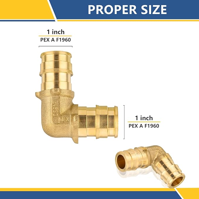 1Inch PEX-A Expansion Fittings,F1960 Brass Elbow,PEX Expansion Fittings Elbow For Pex A Tubing（50 PACK)(PEX1960036-50Pack)