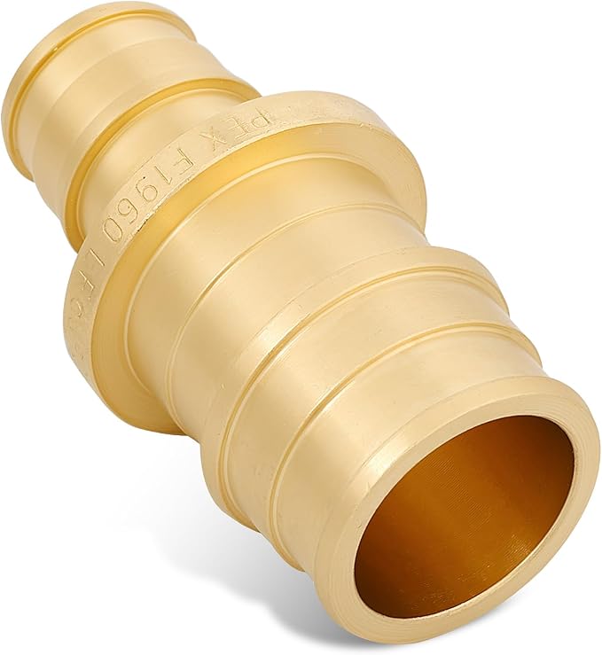 (Pack of 10) WDAISY Pex A Full Flow Expansion Brass Fitting 1/2"x 3/4" Reducing Coupling, F1960,(PEX1960013)
