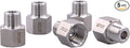 Forged Reducer Adapter Fitting - Stainless Steel 304 Reducing Pipe Connector, 1/2" NPT Female x 3/8" NPT Male (pack of 5)