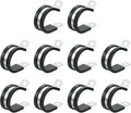 uxcell 1-1/8"(28mm) Cable Clamp, 304 Stainless Steel Rubber Cushioned Insulated Clamp R Shape Metal Clamp Tube Holder for Pipe Hose Wire Cord Installation 10Pcs