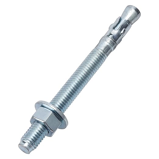 3/8 x 3-3/4 Inch 16 Pack Inch Standard Fasteners for Heavy Duty Zinc Wedge Anchors for Cement, Concrete, Brick & Masonry