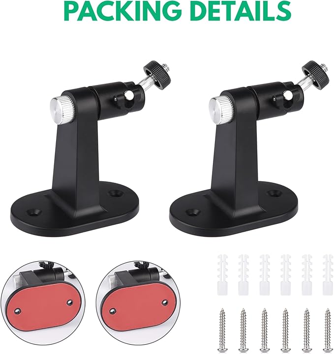 ALERTCAM 2Pack Adjustable Security Wall Mount Bracket for Stick Up Cam & Outdoor Cam Plus, Perfect View Angle for Your Surveillance Camera System - Black