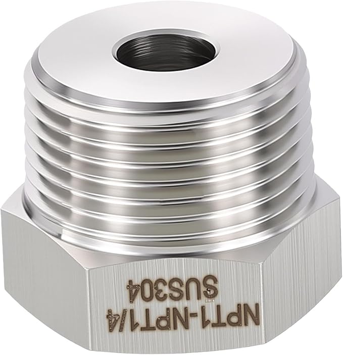 1 Pack 304 Stainless Steel Male to FeMale Adapter, 1" Male NPT x 1/4" FeMale NPT Hex Bushing Reducer for Industrial, Automotive, Fluid Transfer, Home Gardening, Water Treatment