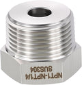 1 Pack 304 Stainless Steel Male to FeMale Adapter, 1" Male NPT x 1/4" FeMale NPT Hex Bushing Reducer for Industrial, Automotive, Fluid Transfer, Home Gardening, Water Treatment