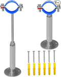 Wall Mount Ceiling Mount Pipe Supports,Adjustable Pipe Clamps、Hangers、 Stainless Steel 304,2PCS Suitable for Pipe OD 48-51mm Adjustable Height 100-200mm