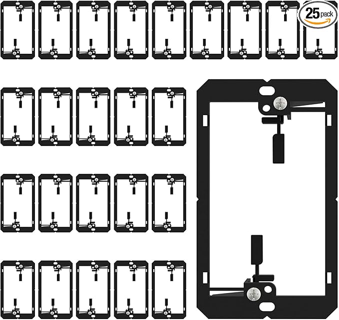 Iwillink Low Voltage Mounting Bracket (1-Gang, 25 Pack) for Single Gang Wall Plate, Telephone Wires, Network Cables, HDMI, Coaxial, Speaker Cables