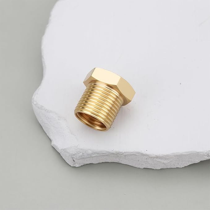 eMagTech 2Pcs M12 x 1 Male to M10 x 1 Female Brass Reducer Adapter for Connecting Pipes in Natural Gas Refrigeration Hydraulic Systems