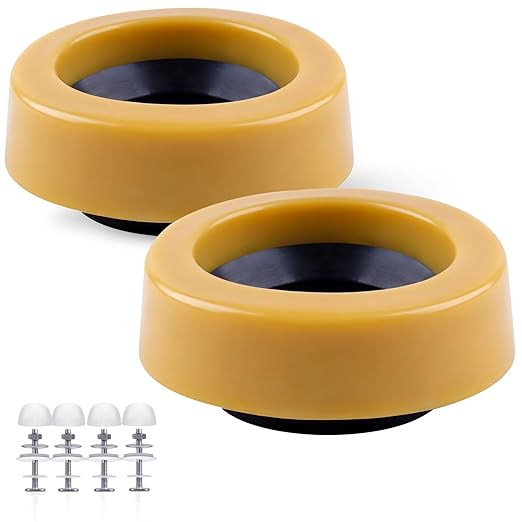 Wax Ring for Toilet Extra Thick, 2Pcs Universal Toilet Wax Ring Replacement Kit with Flange & Bolts, Toilet Ring Seal Bowl Wax for Floor Outlet Toilets New Install or Re-seat, Fit 3" or 4" Waste Lines
