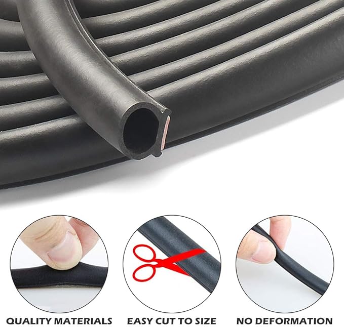 39.4 Ft CloudBuyer Weather Stripping Door Seal Strip for Door Frame, Self-Adhesive Door Seals Weather Stripping, Gap Protection (5/16-11/20 inch) for Doors & Windows