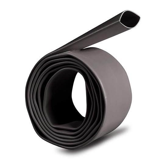 1/2 inch (Diameter) 3:1 Waterproof Heat Shrink Tubing Kit, Large Marine Dual Wall Adhesive Shrinkable Wire Wrap Tube, Insulation Sealing Wear-Resistant Cable Protector by YUKSY (4ft, Black)