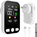 4-in-1 Upgraded Natural Gas Leak Detector, Plug-in Carbon Monoxide Detectors, CO & Gas Detector with Temperature & Humidity, Portable Gas Leak Detector for Home, Kitchen, RV, Travel