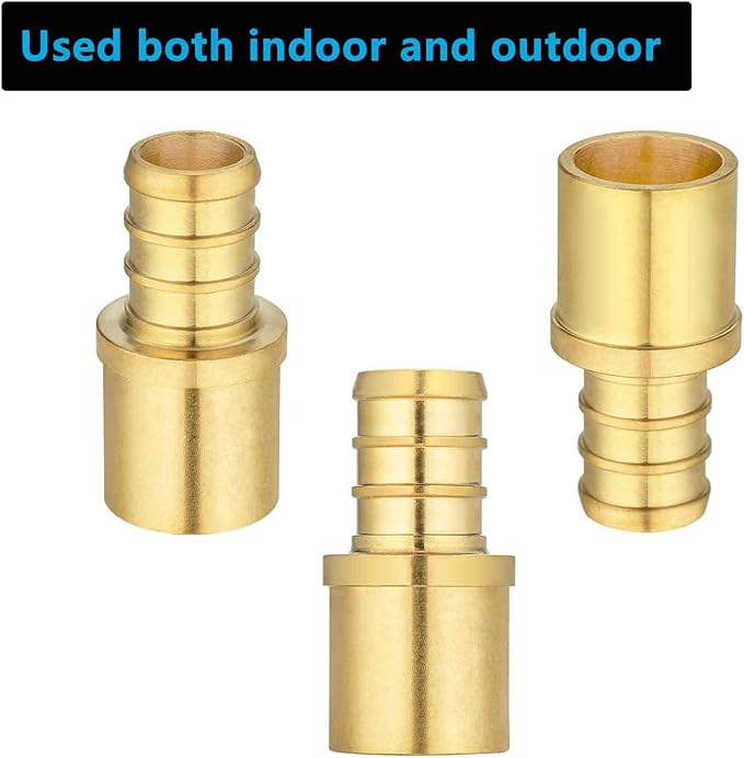 (10 Pack) Lidertik Copper to Pex Fittings 1/2 inch, 1/2" Pex F1807 x 1/2" Male Sweat Adapter Brass
