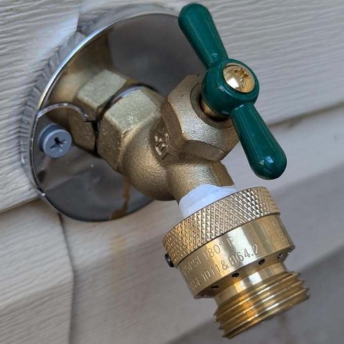 3 Pack SUNROAD Lead-Free Brass 3/4" Inch MHT Hose Bibb Connector Backflow Preventer Vacuum Breaker,Check Valve For Garden Spigot RV Hose Connection,Anti-Siphon Fitting with extra set screws