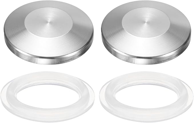 uxcell Stainless Steel Sanitary Fitting Clamp End Cap 1" (25.4mm) Solid Tube End Cap with Silicone Gasket for Food Beverage Cosmetics Factory Pipes