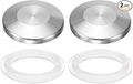 uxcell 2set Stainless Steel Sanitary Fitting Clamp End Cap 1" (25.4mm) Solid Tube End Cap with Silicone Gasket for Food Beverage Cosmetics Factory Pipes
