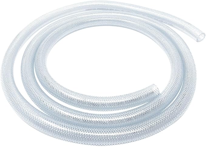 Gloxco Clear Braided PVC Tubing, Food Grade, Heavy Duty Reinforced Hose, 3/4" ID, 10 Ft Length