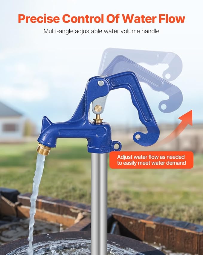 VEVOR Frost Free Outdoor Faucet, Freeze Proof Yard Hydrant Complete Head Assembly, with 1" NPT Galvanized Pipe Thread & 3/4" Hose Connection for Yard, Garden, Pasture Irrigation (Pipe Not Included)