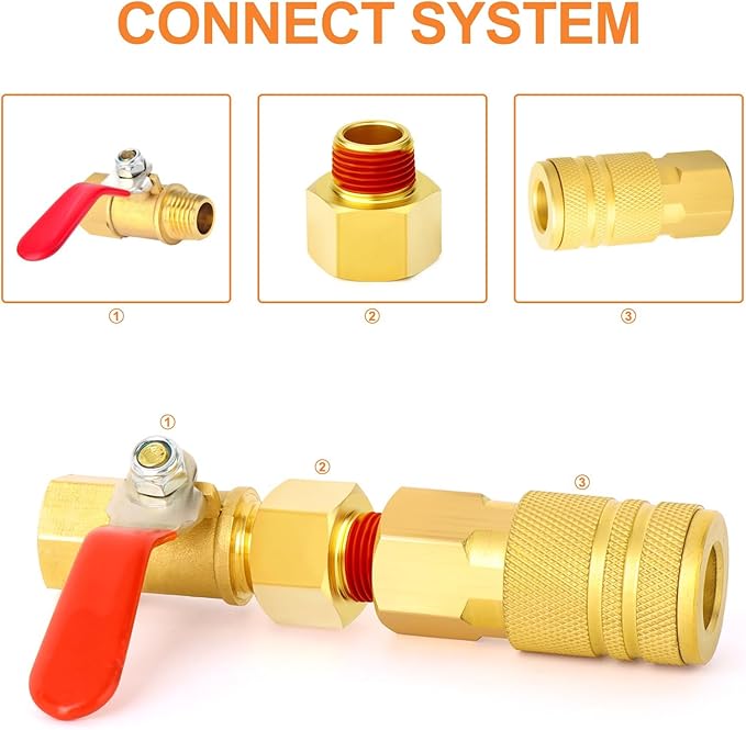 GASHER 10PCS Brass Pipe Fitting, Reducer Adapter, 3/8" Female x 1/4" Male Pipe With Sealant