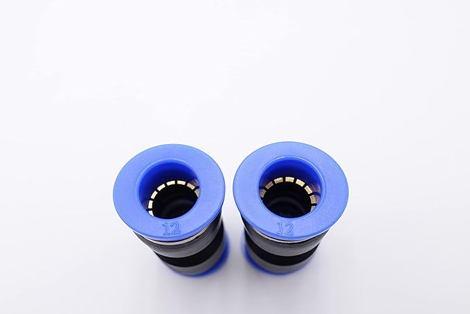 Push to Connect Fitting 12mm Tube OD, Pneumatic Air Water Straight Union Two Way Connector/Coupler (Pack of 5)