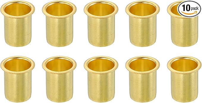 uxcell 10Pcs Fit for 11mm(7/16") Tube ID Brass Compression Fitting, Insert Tube Support Compression Sleeve Fitting, Sleeve Ferrules for Water Oil Air Pipe