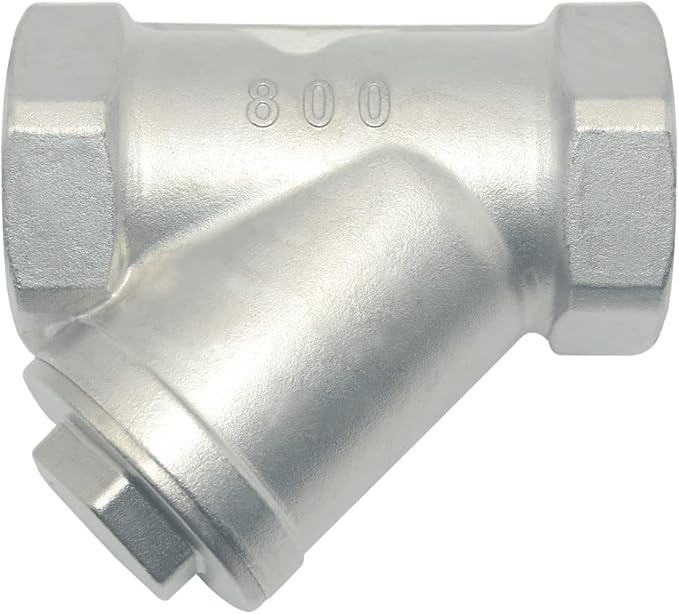 Strainer Mesh Filter Valve,800WOG Y-Spring NPT Female Check Valve,Stainless Steel SS316 CF8M (1-1/2")