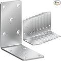 5 x 5 x 2.5 Heavy-Duty Shelf Brackets, L-Shaped Metal Support Bracket for Post Wood 90 Degree Corner Bracket for Floating Shelf, Countertop Support Brackets (Silver 8 Pack)